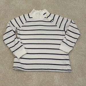 Crewcuts Girl’s Navy and White Striped Kids Sweatshirt in Size 8 - Cozy & Cute!